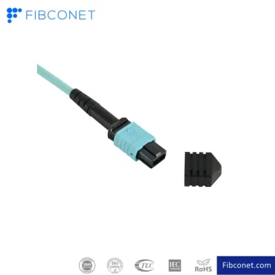 Fibra óptica MPO de 8 núcleos para Qsfp+transceptores MTP Sistema de cableado compatible Cable de fibra MPO